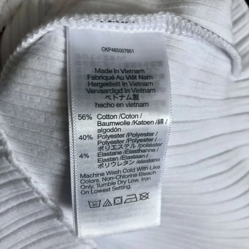 Madewell Tank Top Size XXS White Ribbed Cotton Blend Sleeveless Cropped Boatneck - Picture 12 of 16